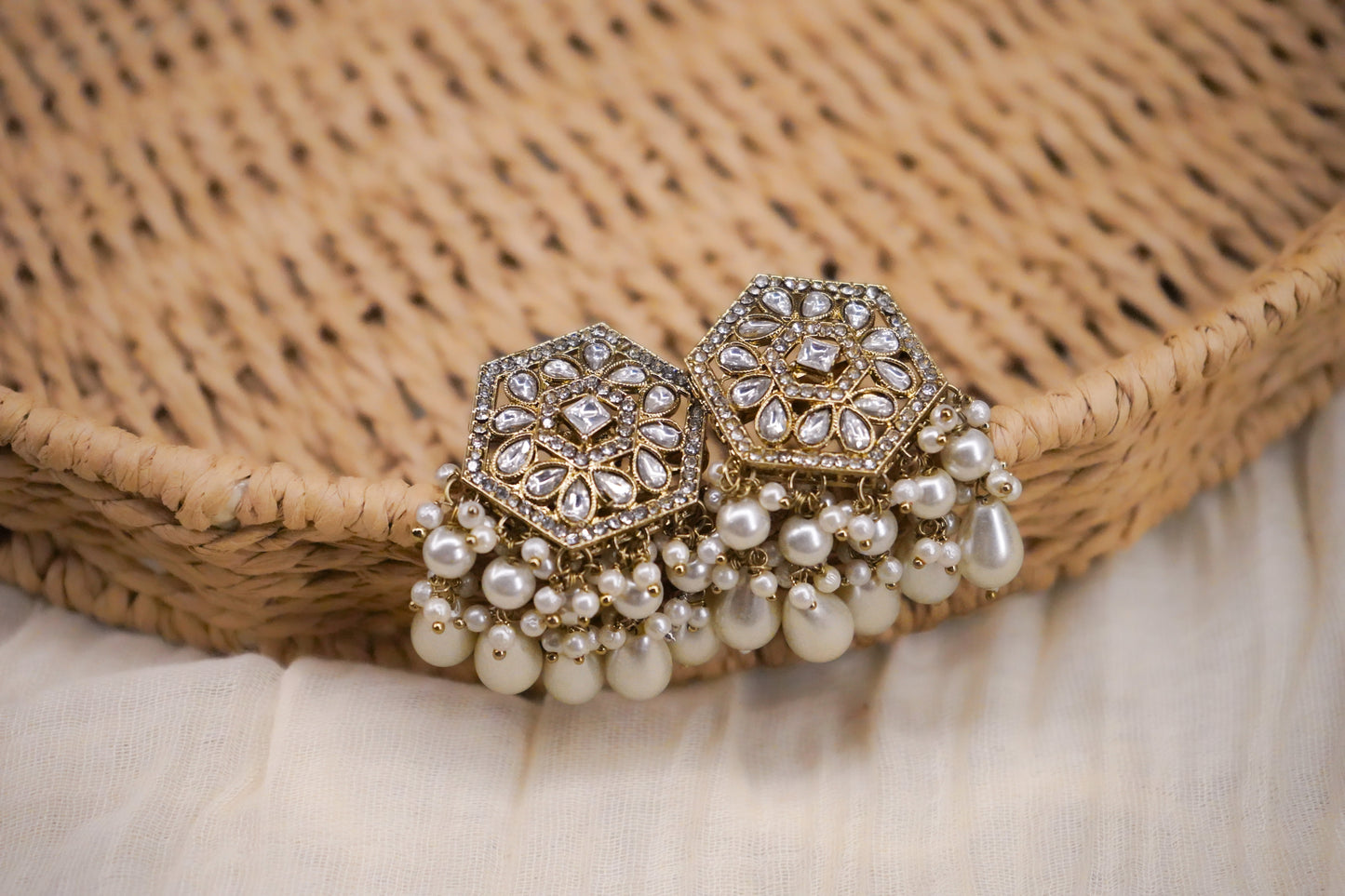 Pearl & Kundan Choker Necklace Set with Earrings & Maang Tikka | House of Kiraa
