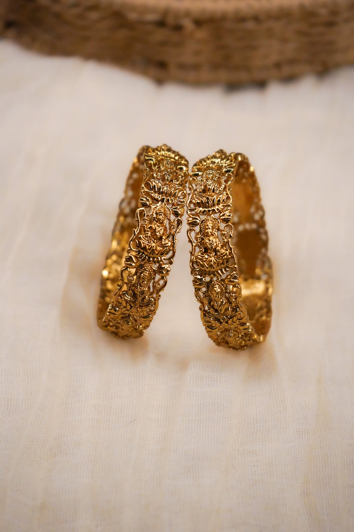 Heritage Lakshmi-inspired Bangles—Pair, size 2.4