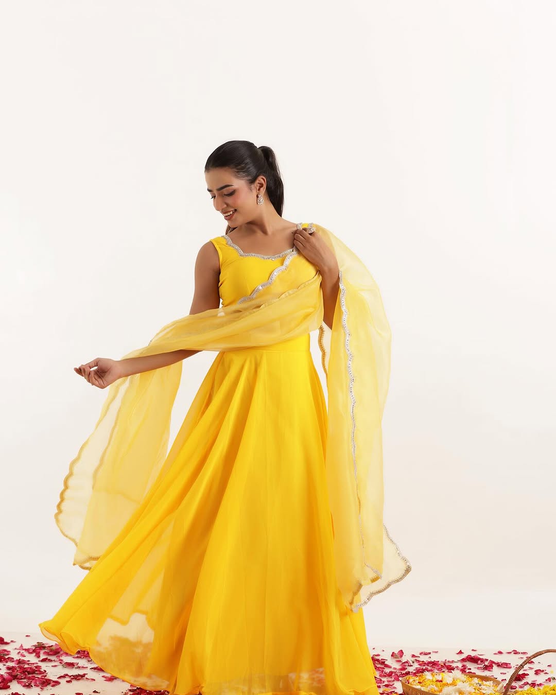 Georgette Lehenga Set with Hand-Embellished Edging