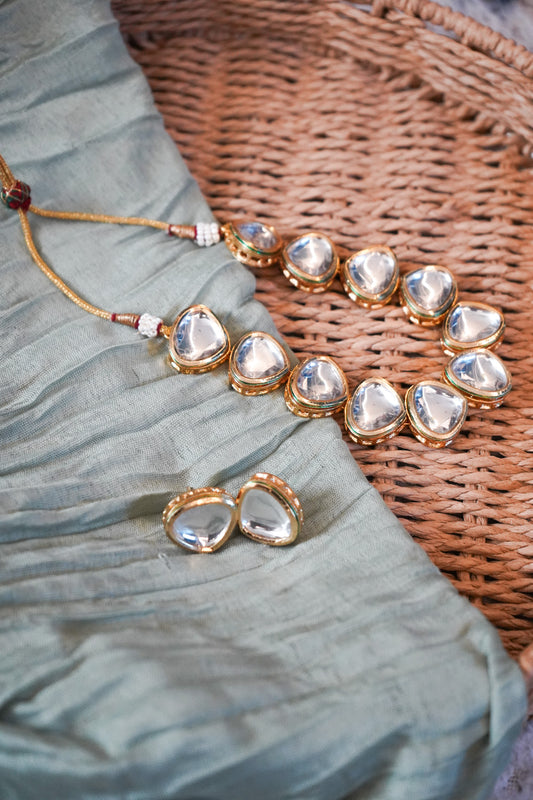 Kundan Necklace and Earrings Set - Traditional Indian Jewellery